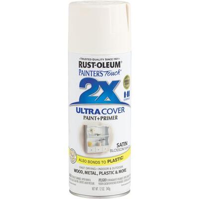 Rust-Oleum Painter's Touch Satin Primer Spray Paint Blossom White 1 Each 249843
