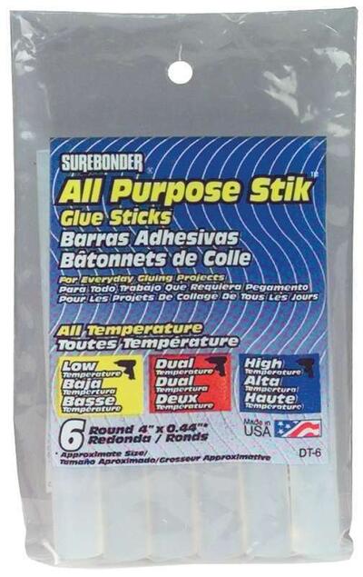  Surebonder Glue Stick  0.44x4 Inch  Clear 6 Pack  DT-6