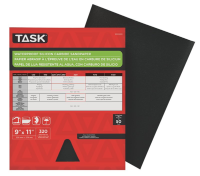  Waterproof Sandpaper 320 Grit 9x11 Inch  1 Each WDO4320