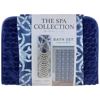 SHOWER CURTAIN W/ BATH MAT