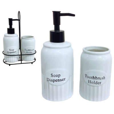 BATHROOM SET 2PC W/MTL RACK