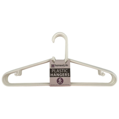 CLOTHES HANGER 6PCS WHT