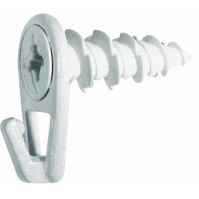 Hillman Hook 35Lb Capacity Plastic Small White 1 Each 122401