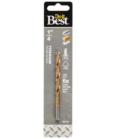  Do It Best  Titanium Drill Bit  1/4 Inch  1 Each 219541DB