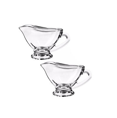  Pasabahce Glass Sauce Gravy Boats 2 Piece 1 Set 748-55002