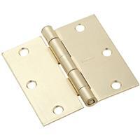  National  Square Door Hinge  3-1/2 Inch Satin Brass 3 Pack N830332