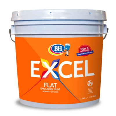 Harris Paints Excel Flat Emulsion  White 1 Gallon 12/2850-008-001