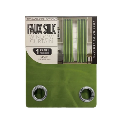 FAUX SILK GROMMENT CURTAIN