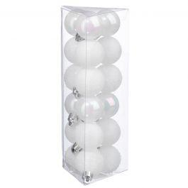XMAS BALLS 18PCS 30MM WHT