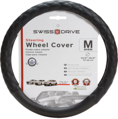 STEERING WHEEL COVER SWISS BLK