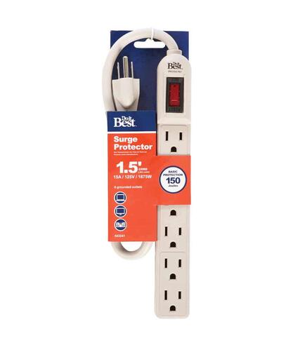 Do It Best Power Surge Strip 6 Outlet 1 Each 041351DB LTS-6S