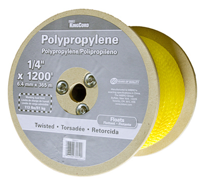 TWIST ROPE 1/4X1200' YEL