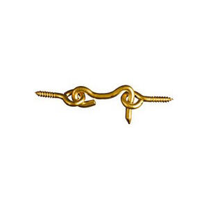  National  Hook And Eye Bolt  1 Inch  Solid Bras 2 Pack N118-067