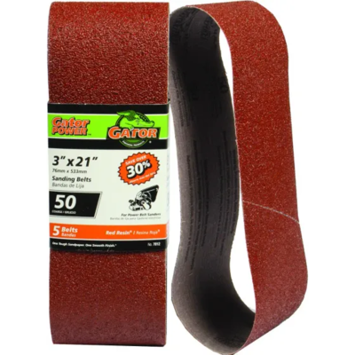  Gator  Sanding Belt 50 Grit  3x21 Inch  5 Pack  7012GA