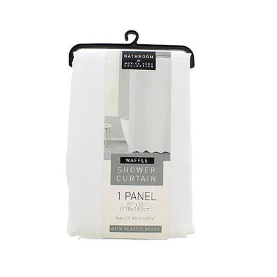 Shower Curtain W/Hooks White 1 Each 711-0463587