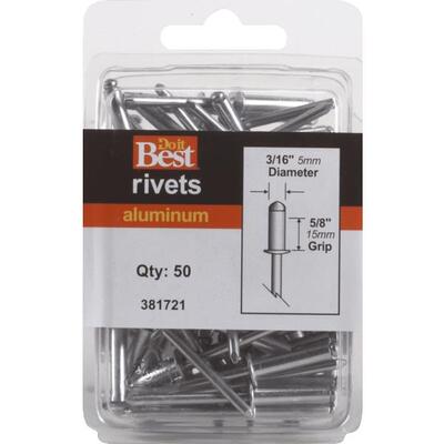 Channellock  Multigrip Rivet 50 Pack  3/16x5/8 Inch  Aluminum  1 Each 381721