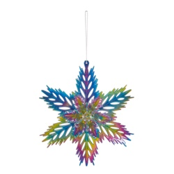 SNOWFLAKE LEAF HANG DECO 15CM