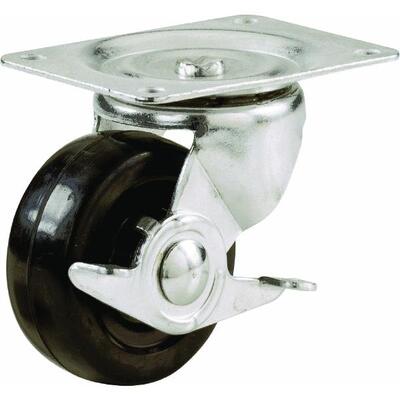  Rubber Wheel Swivel Plate Caster 3 Inch  1 Each 9511 F25095