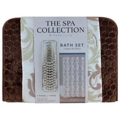 SHOWER CURTAIN W/ BATH MAT