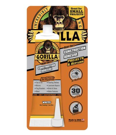  Gorilla All Surface Construction Adhesive 2.5 Ounce 1 Each 8020002