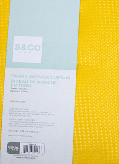 SHOWER CURTAIN WAFFLE  YELLOW