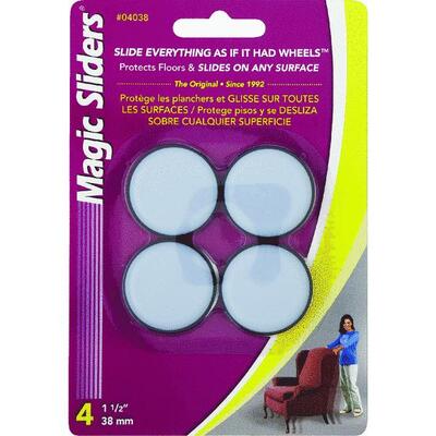  Magic Sliders Round Self-Adhesive Furniture Glide 1-1/2 Inch 1 Each 4038