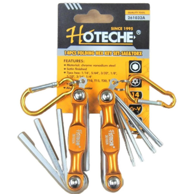 FOLDING HEX KEY SET 14PCS
