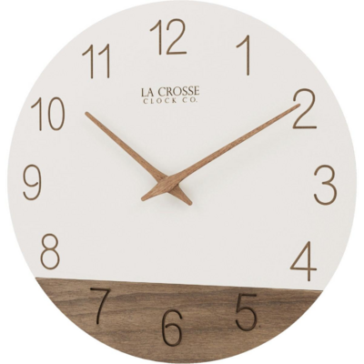 WHITE AND WOOD PAPER CLOCK 12