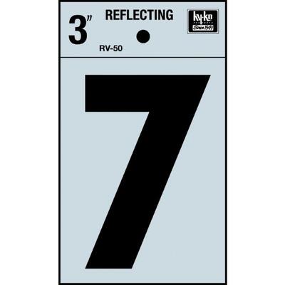  Hy-Ko  Vinyl Adhesive Number 7 3 Inch  Silver 1 Each RV-50/7