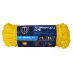 Tru Guard Polypropylene Rope Hollow Core 3/8 Inchx50 Foot  Yellow 1 Each 643661