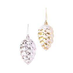 PINE CONE HANG DECO GOLD/SILV