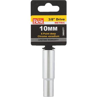  Channellock Deep Metric Socket 6 Point  3/8 Inch Drive 10mm 1 Each 389277