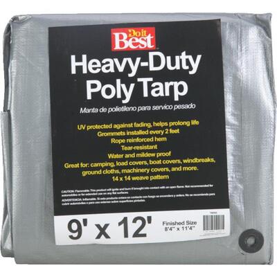  Do It Best  Heavy Duty Poly Tarp 9x12 Foot  Silver 1 Each 768592