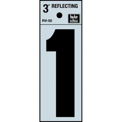 Hy-Ko Reflective Number 1 3 Inch  1 Each RV-50-1