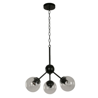 Lumicentro Hanging Lamp 3 Light Matt Black 1 Each 43 21874-2