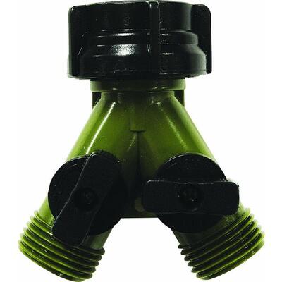 Do IT Best Best Garden Hose Connector Dual Y Shutoff 1 Each DIB17 37076