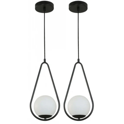 HANGING LAMP 1L BLACK TWIN PAC