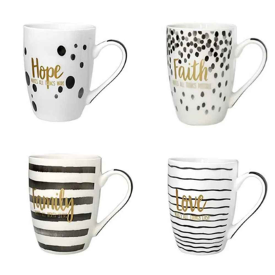 CHINA MUG 12OZ 4PC BONE