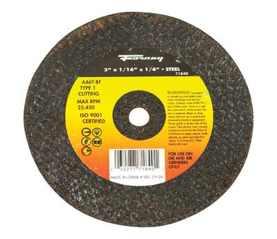  Forney  Steel Cut Off Wheel 3x1/16x1/4 Inch 1 Each 71840