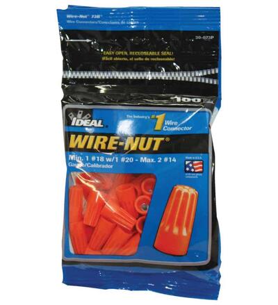 Ideal Industries Copper to Copper Connector Small Org 100 Pack 30-073P