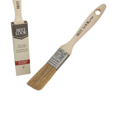  Best Look Flat Natural China Bristle Paint Brush 1 Inch  1 Each 787367