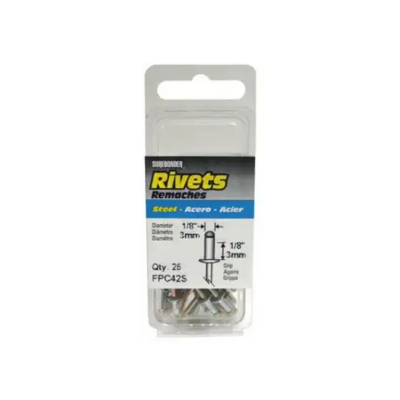  Sure Bonder Short Rivet  1/8 Inch   Steel 25 Pack  FPC42S