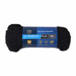  Tru Guard Paracord 550 Nylon Rope 5/32 Inchx100 Foot Black 1 Each 642671