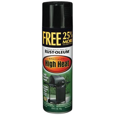 Rust-Oleum High Heat Satin Spray Paint 15oz Bbq Black 1 Each 246875