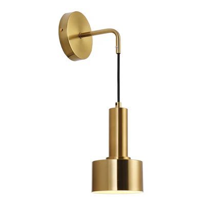 WALL DECO LAMP E27* BRASS GLD