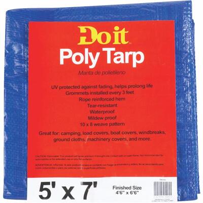  Do It Best  Medium Duty Poly Tarp 5x7 Foot  Blue  1 Each 709353
