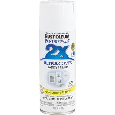 Rust-Oleum Painter's Touch Flat Spray Paint 12oz White 1 Each 249126