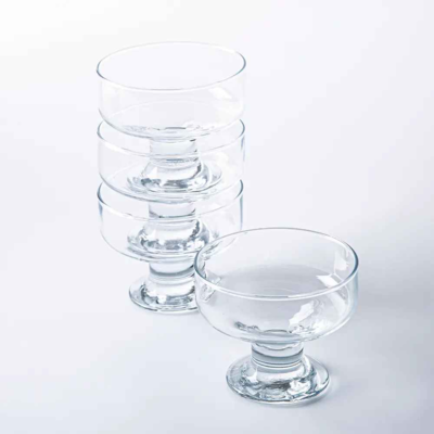 DESSERT DISH GLASS 4PC 10X8CM
