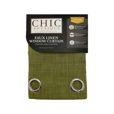 FAUX LINEN CURTAIN #12 SAGE