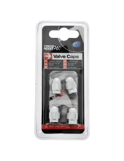 VALVE CAPS SWISS SILVER 4PC